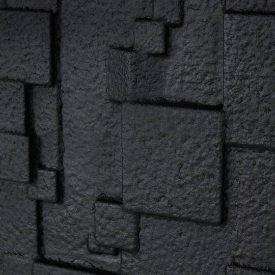 31.5" Black Wood Geometric Dimensional Textured Shapes Home Wall Décor